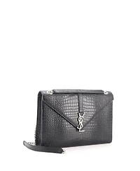Pre-Owned Saint Laurent Large Classic Monogram Envelope Satchel Embossed Leather