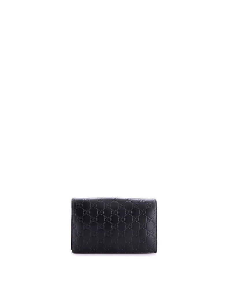 Pre-Owned Gucci Signature Wallet on Chain Guccissima Leather
