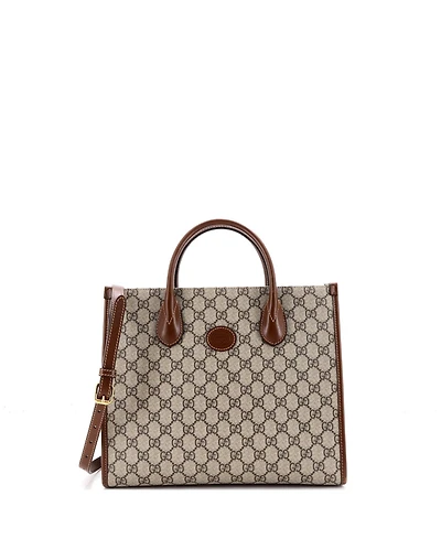Pre-Owned Gucci Small Interlocking G Tote Gg Coated Canvas and Leather