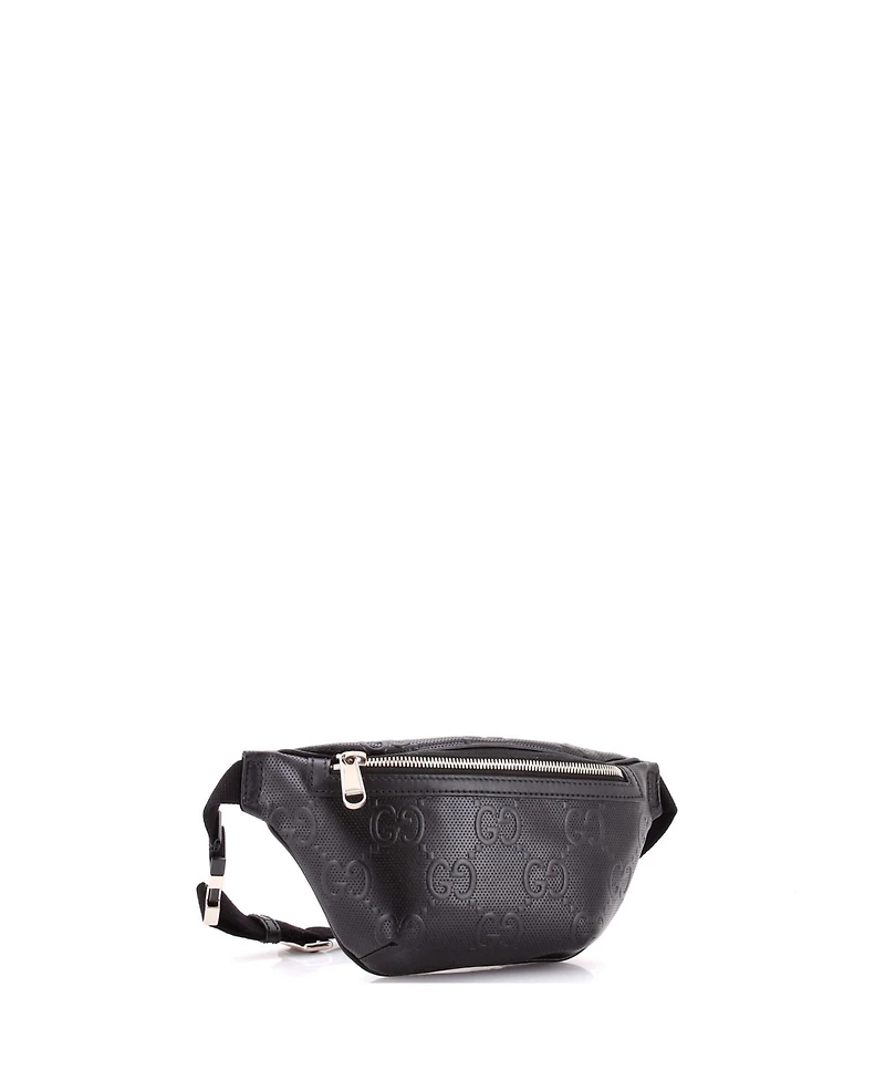 Pre-Owned Gucci Small Gg Embossed Perforated-Leather Adjustable-Strap Belt Bag