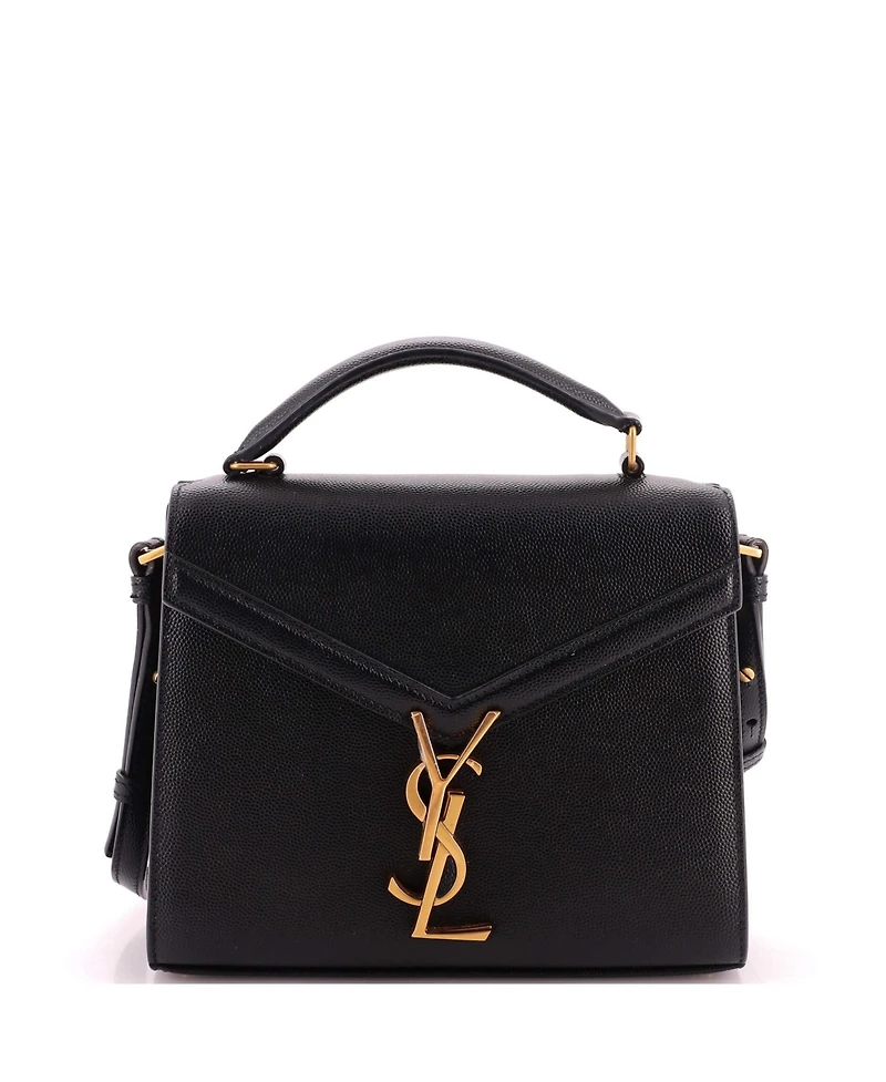 Pre-Owned Saint Laurent Cassandra Mini Top-Handle Leather Shoulder Bag