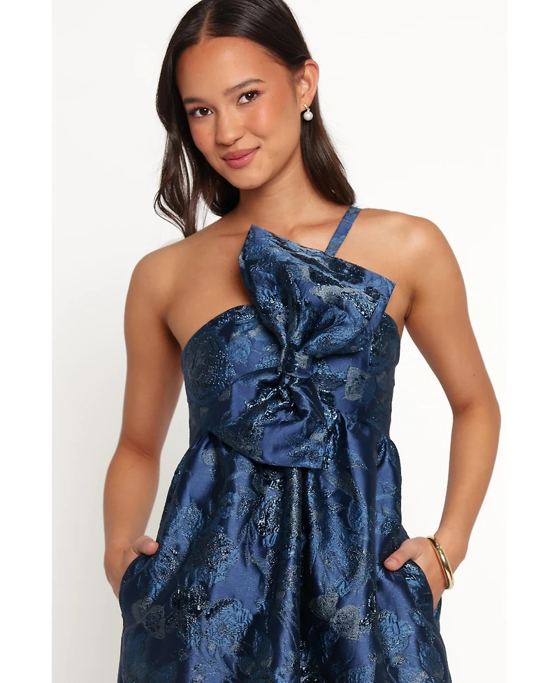 Petal and Pup Women's Betina One-Shoulder Bow-Front Maxi Dress