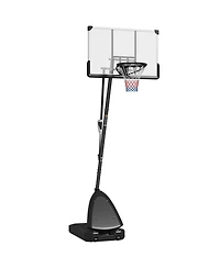 Glintex Basketball Stand, Freestanding Basketball System with 44 in Shatterproof Backboard, Ball Return System and 2 Wheels