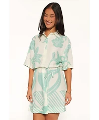 Petal and Pup Women's Karmon Floral-Print Button-Down Mini Dress