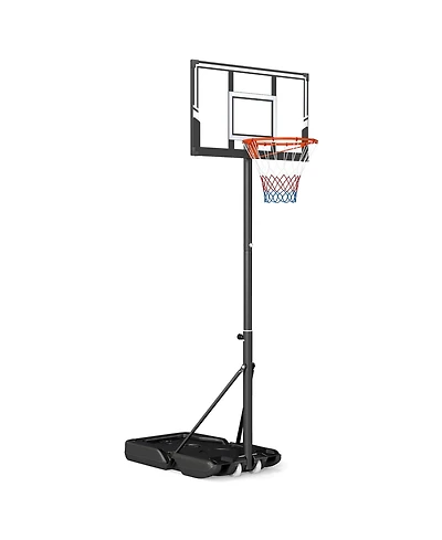 Glintex Basketball Hoop, 18-Level 3.3 to 10 ft Adjustable Portable System with 38 in Shatterproof Pc Backboard, 18 in Rim and Rolling Base