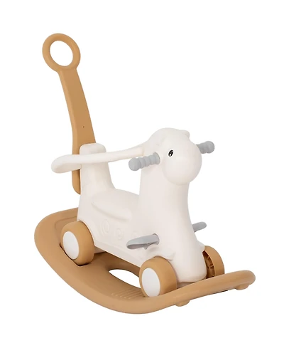 Glintex 4-in-1 Rocking Horse with Detachable Balance Board and Push Handle, Ages 1-3
