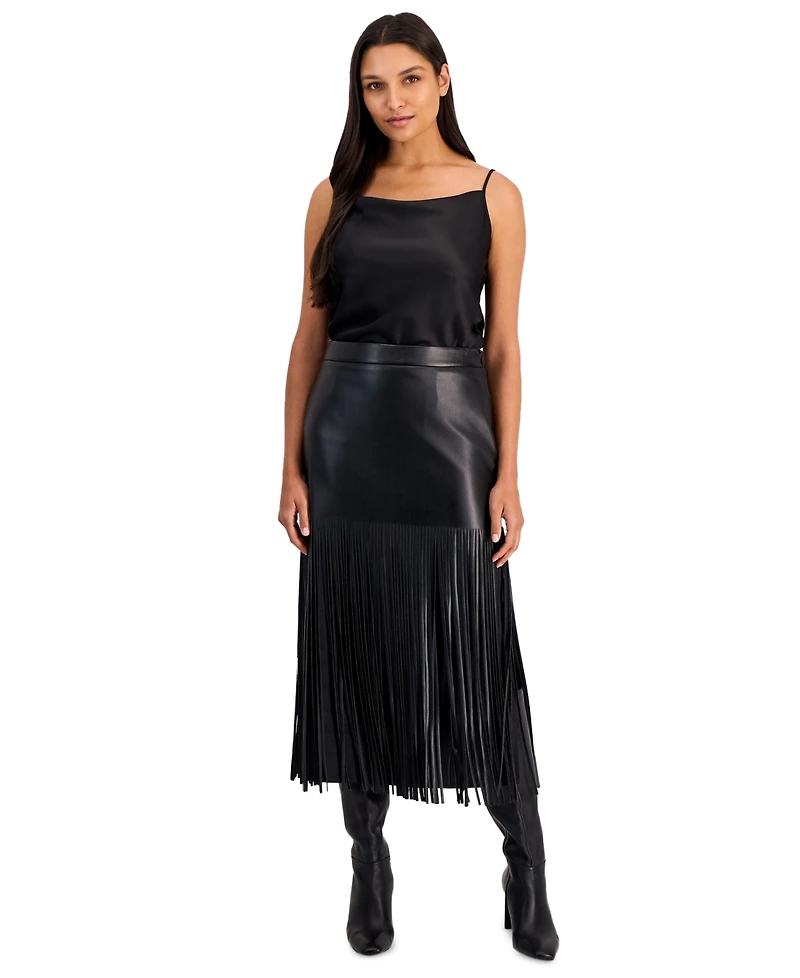 Elie Tahari Women's Kaia High-Waisted Polyester Fringe Skirt