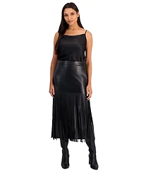 Elie Tahari Women's Kaia High-Waisted Polyester Fringe Skirt
