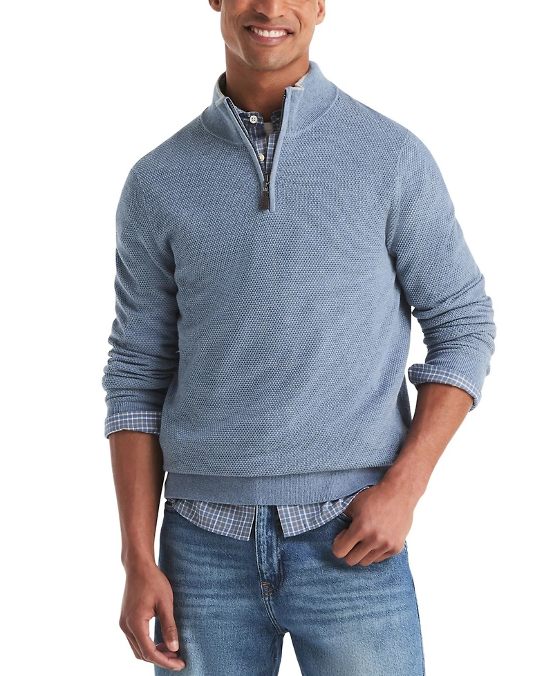 Nautica Men's Quarter-Zip Mock Neck Classic-Fit Sweater