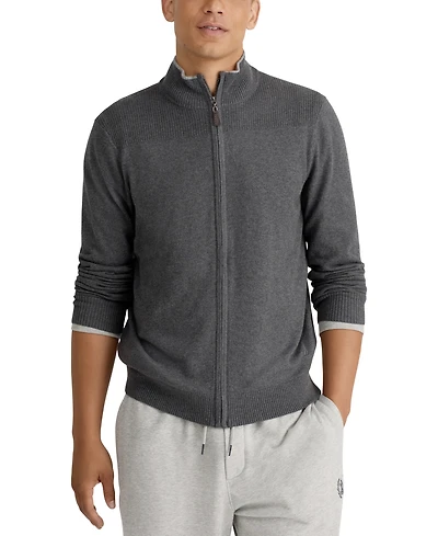 Nautica Men's Full-Zip Mock-Neck Cotton-Blend Sweater