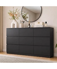 homfan 9 Drawer Dresser for Bedroom, Chest of Drawers, Storage with Deep Drawers Living Room, Hallway, Entryway, Bedroom
