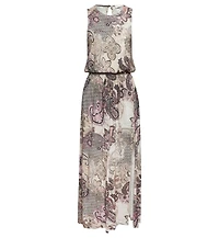 Lascana Women's Viscose Printed Side Slit with Pockets Column Maxi Dress