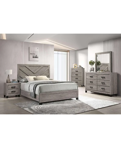 Kings Brand Furniture 6-Piece Bedroom Set - King Size Bed with Dresser, Mirror, Chest and 2 Nightstands