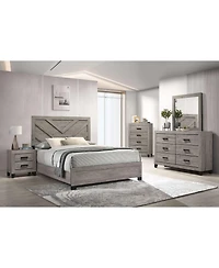 Kings Brand Furniture 6-Piece Bedroom Set - King Size Bed with Dresser, Mirror, Chest and 2 Nightstands