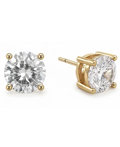 And Now This Cubic Zirconia 1/3" Stud Silver Plate Earrings