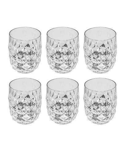 Abode Homewares Diamond Cut Acrylic Stemless Wine Glasses