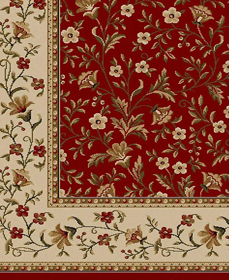 Closeout!! Km Home Pesaro Floral Red 7'9" x 11' Area Rug