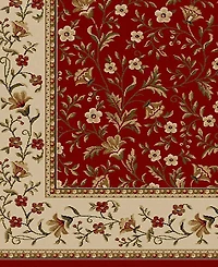 Closeout!! Km Home Pesaro Floral Red 7'9" x 11' Area Rug