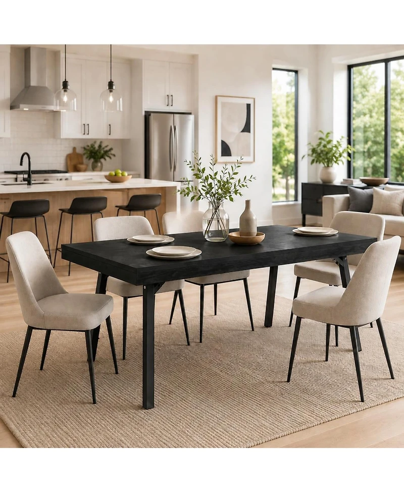 Gaomon 71-Inch Industrial Dining Table For 4-6 People, Rectangular Kitchen Built With Sturdy Metal Frame