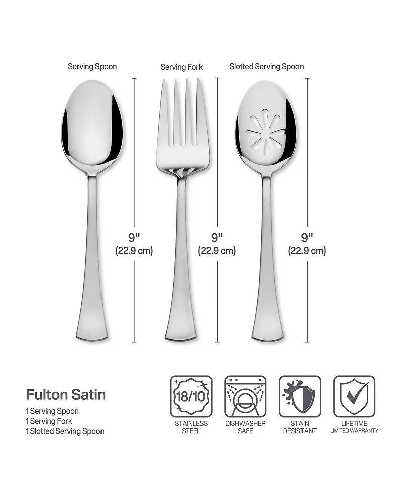 International Silver Fulton Satin 18.0 Stainless Steel 51 Piece Flatware Set, Service For 8