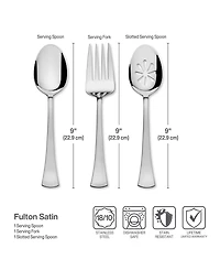 International Silver Fulton Satin 18.0 Stainless Steel 51 Piece Flatware Set, Service For 8