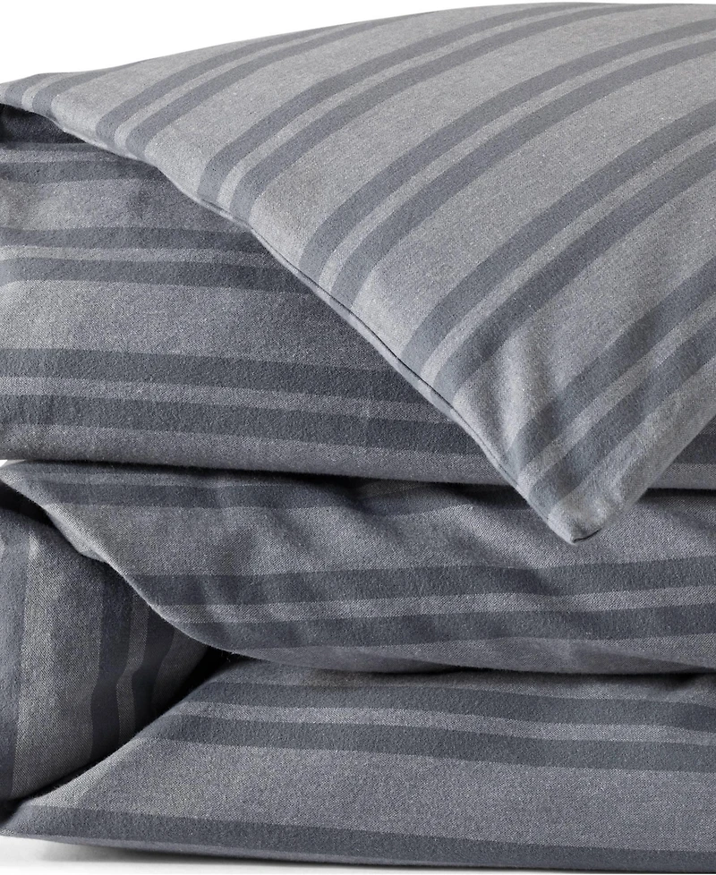 Lands' End Comfy Super Soft Cotton Flannel Plaid Duvet Bed Cover
