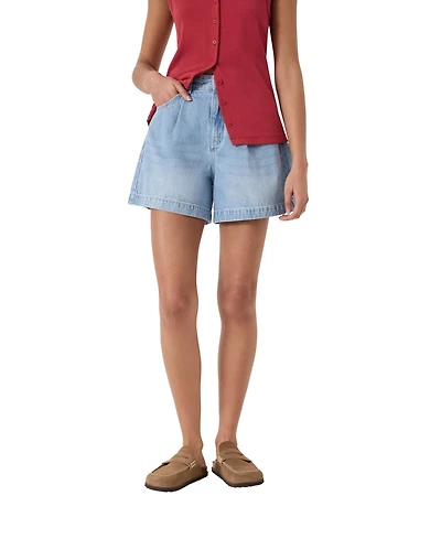 Hush Women's Larissa Pleated Front Denim Shorts