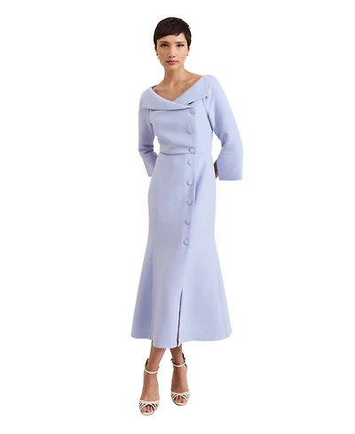 Phase Eight Women's Sienna Asymmetric-Collar Tuxedo Midi Dress