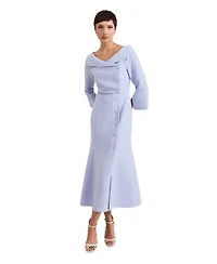 Phase Eight Women's Sienna Asymmetric-Collar Tuxedo Midi Dress