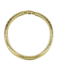 14k Gold Plated Flattened Bar Herringbone Necklace