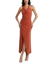 Taylor Women's Ruched Sleeveless Cowl Neck Dress