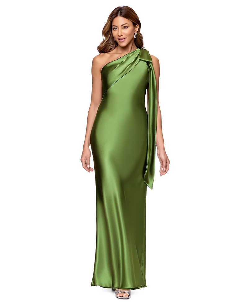 Betsy & Adam Women's One-Shoulder Ball Gown