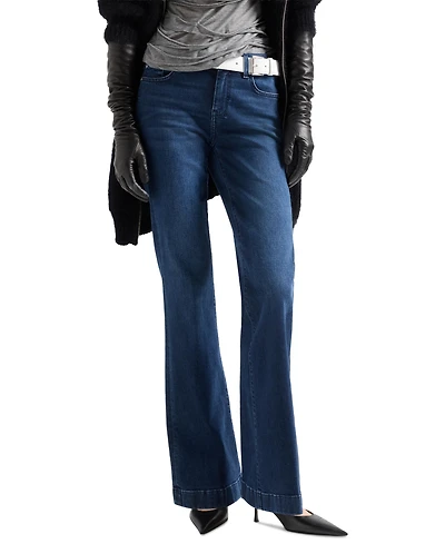 7 For All Mankind Women's Dojo Mid-Rise Flare Jeans