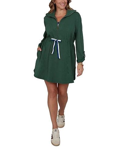Ruby Rd. Plus Stripe Trim Drawstring Waist Dress