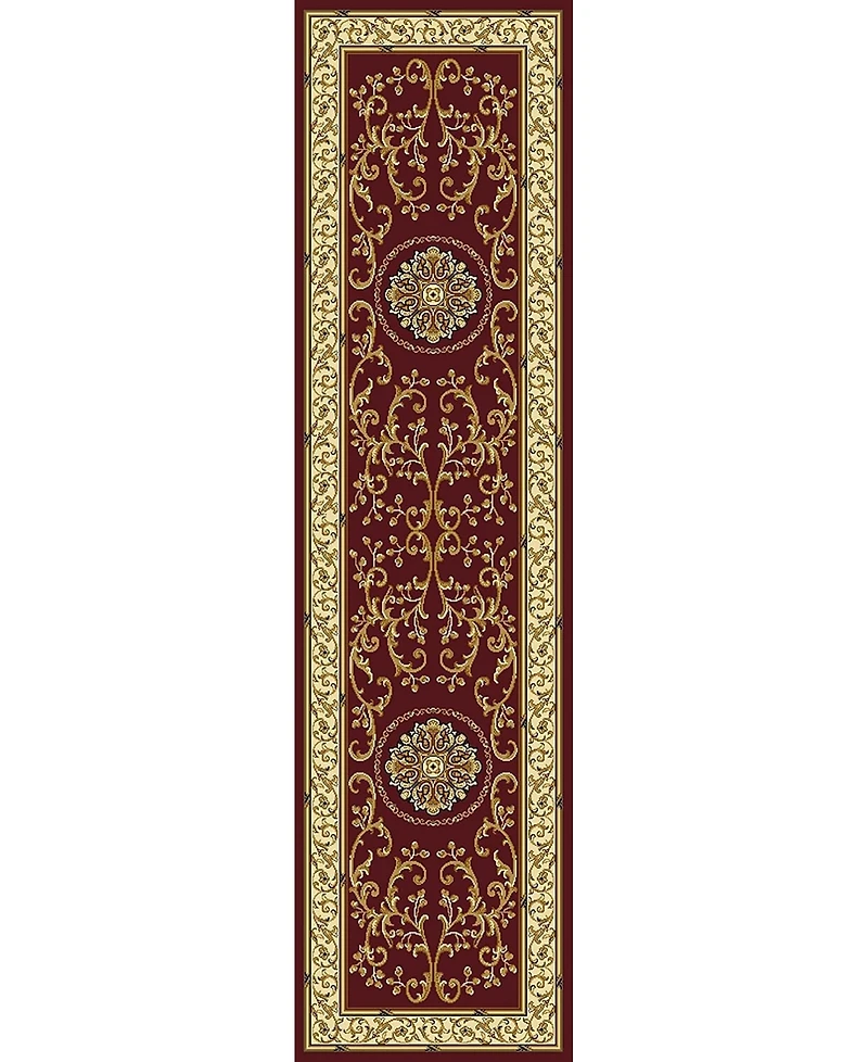 Closeout! Km Home 1419/1334/Burgundy Navelli Red 2'2" x 8' Runner Rug