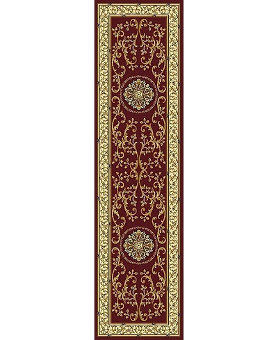 Closeout! Km Home 1419/1334/Burgundy Navelli Red 2'2" x 8' Runner Rug