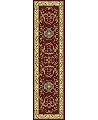 Closeout! Km Home 1419/1334/Burgundy Navelli Red 2'2" x 8' Runner Rug