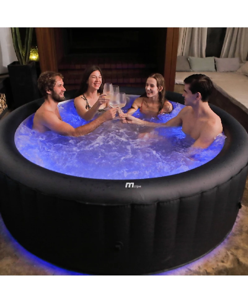Mondawe 6-Person Round Inflatable Hot Tub with Bubble Massage, Quiet Heating System and Quick Inflation