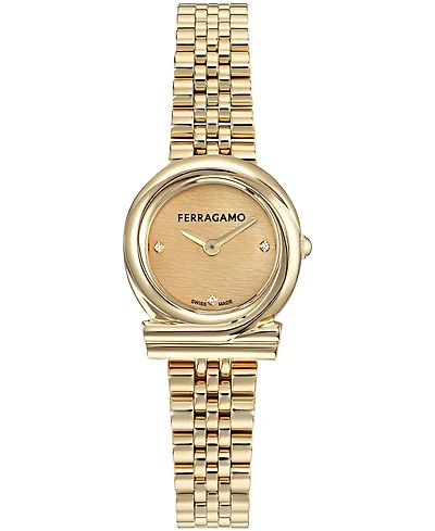 Ferragamo Women's Gold Stainless Steel Bracelet Watch, 23mm