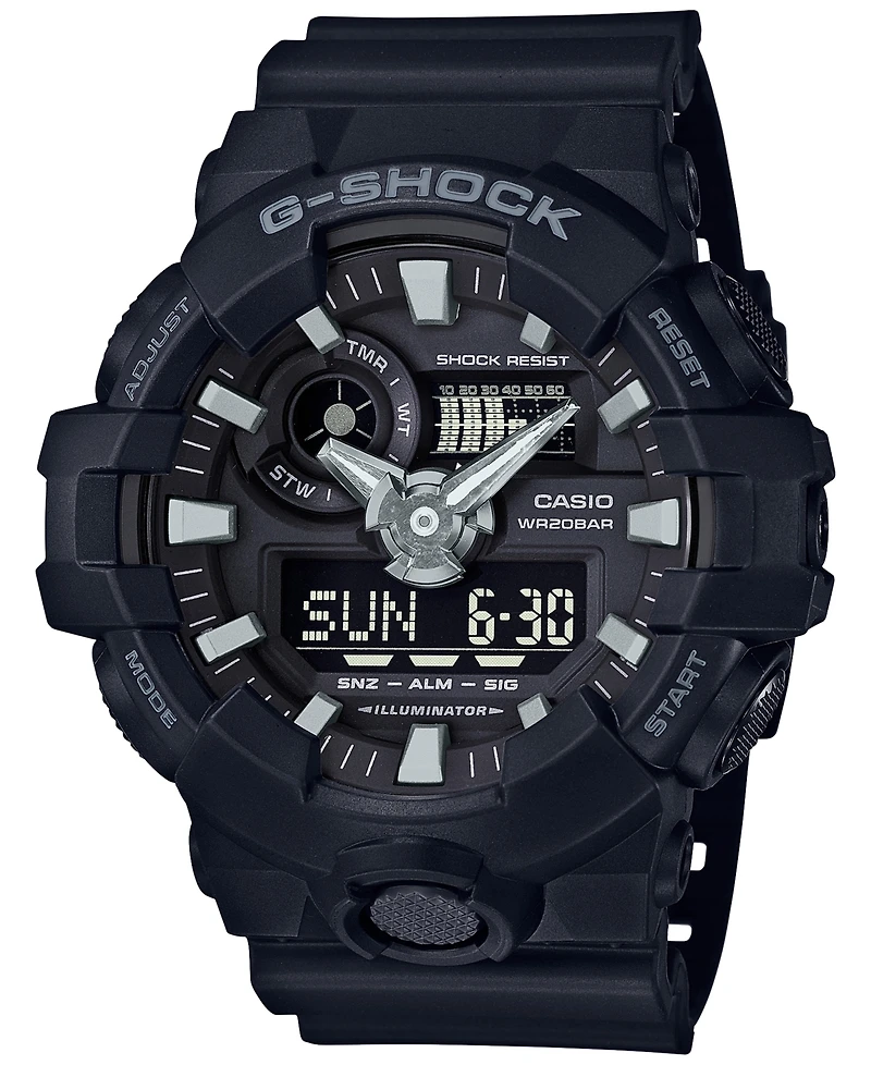 G-Shock Men's Analog-Digital Black Resin Strap Watch 53x58mm Ga-700-1B
