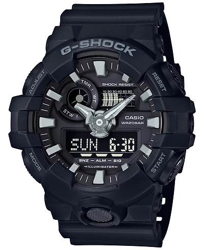G-Shock Men's Analog-Digital Black Resin Strap Watch 53x58mm Ga-700-1B