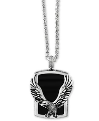 Effy Men's Onyx (31 x 20mm) Eagle Pendant Necklace in Sterling Silver