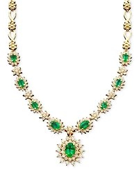 Effy Sapphire (4-3/8 ct. t.w.) and Diamond (1-2/3 ct. t.w.) Necklace in 14k White Gold, Created for Macy's (Also Available in Emerald)