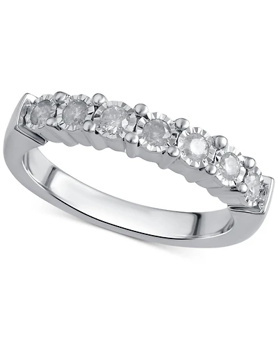 Diamond Band (1/4 ct. t.w.) in Sterling Silver or 14k Gold over Sterling Silver
