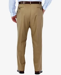 Haggar Men's Big & Tall Premium No Iron Khaki Classic Fit Flat Front Hidden Expandable Waistband Pants