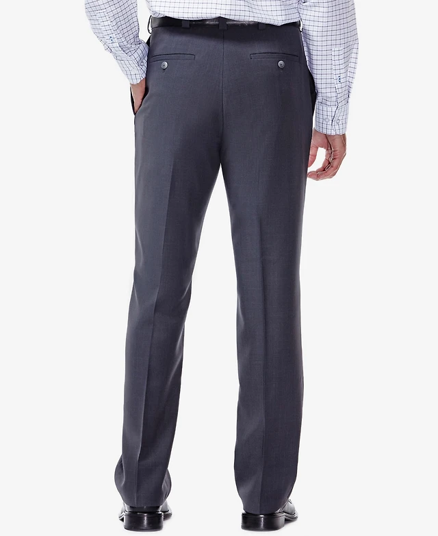 Mynx Gabardine Haggar Men's ECLO Stria Classic Fit Pleated Hidden  Expandable Waistband Big And Tall Dress Pants Men
