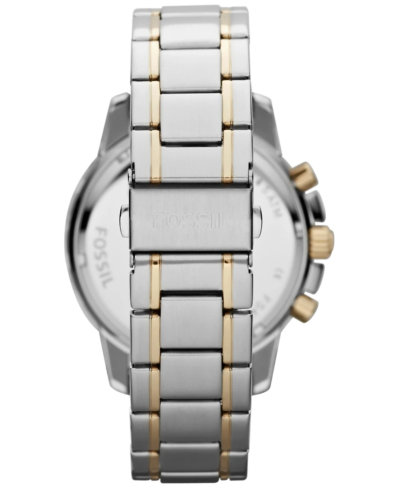 Fossil Men's Chronograph Dean Two-Tone Stainless Steel Bracelet Watch 45mm FS4795