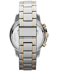 Fossil Men's Chronograph Dean Two-Tone Stainless Steel Bracelet Watch 45mm FS4795