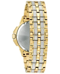 Bulova Men's Crystal Accented Gold-Tone Stainless Steel Bracelet Watch 43mm