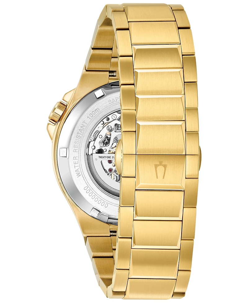 Bulova Men's Automatic Gold-Tone Stainless Steel Bracelet Watch 46mm 98A178